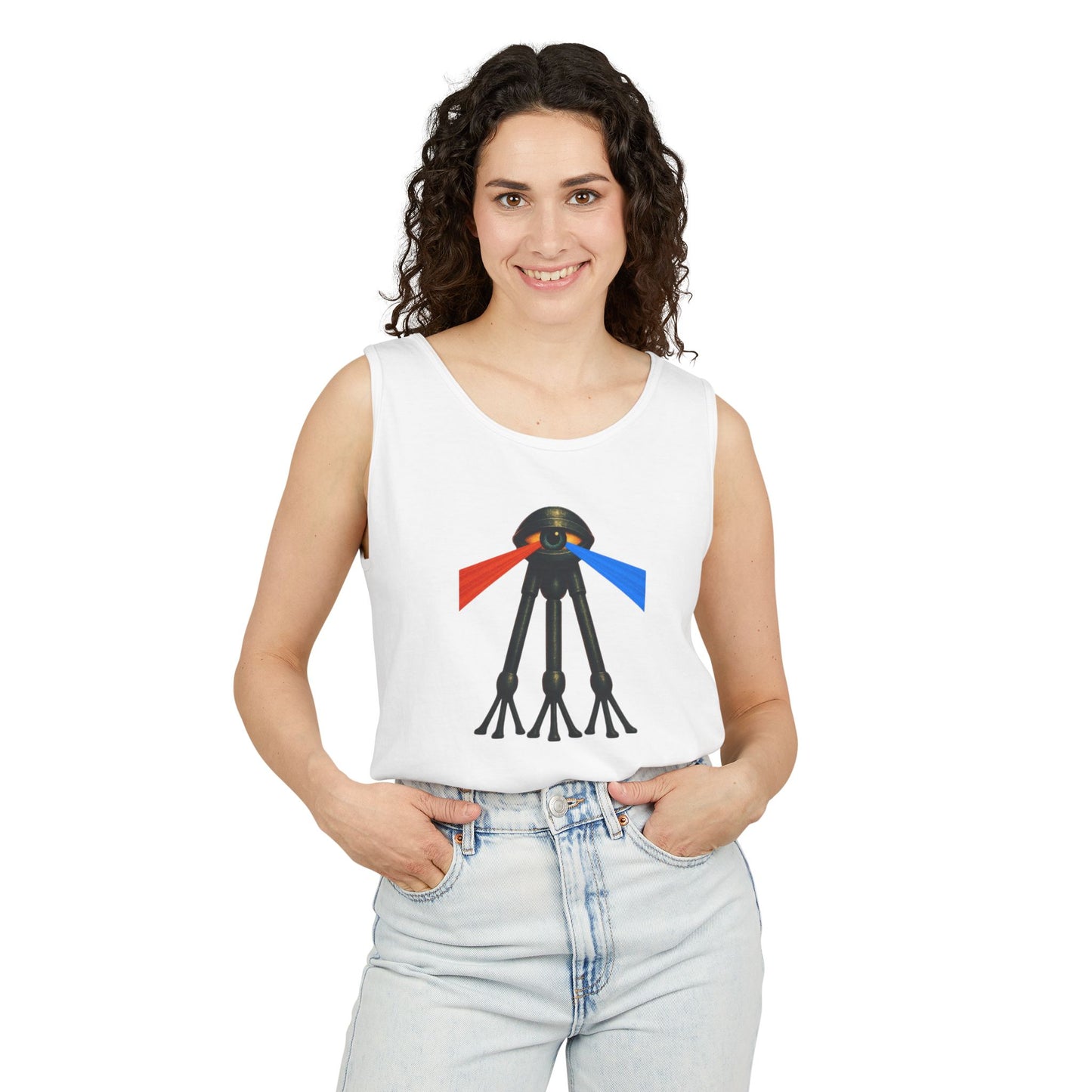 "Mem-Or-Eye" Garment-Dyed Tank Top
