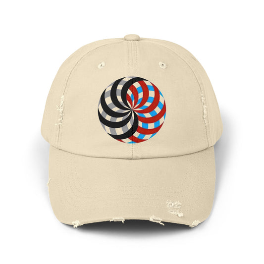 Lotus of Life Unisex Distressed Cap