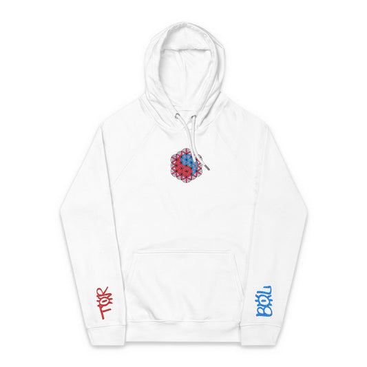 "Yin-Yang of Life" Eco Raglan Embroidered Hoodie (Unisex)