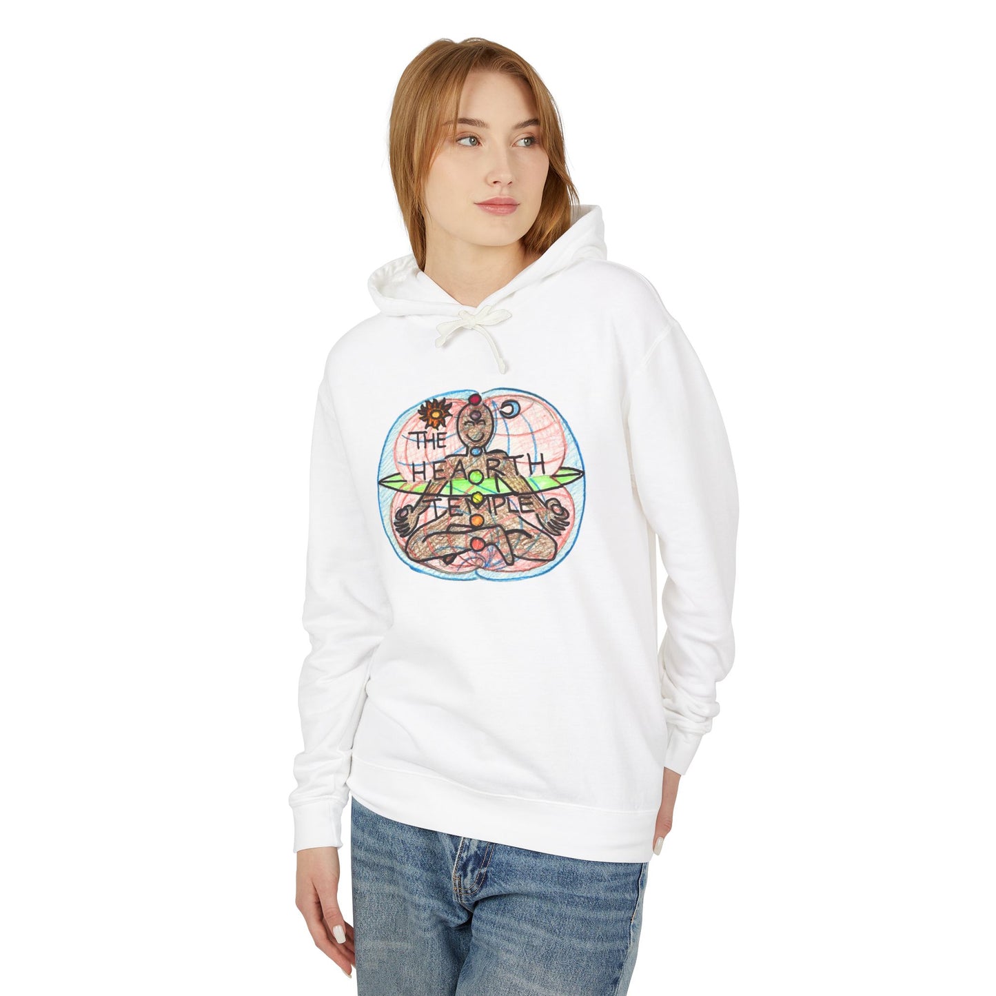 "The Hearth Temple" Lightweight Hooded Sweatshirt (Unisex)